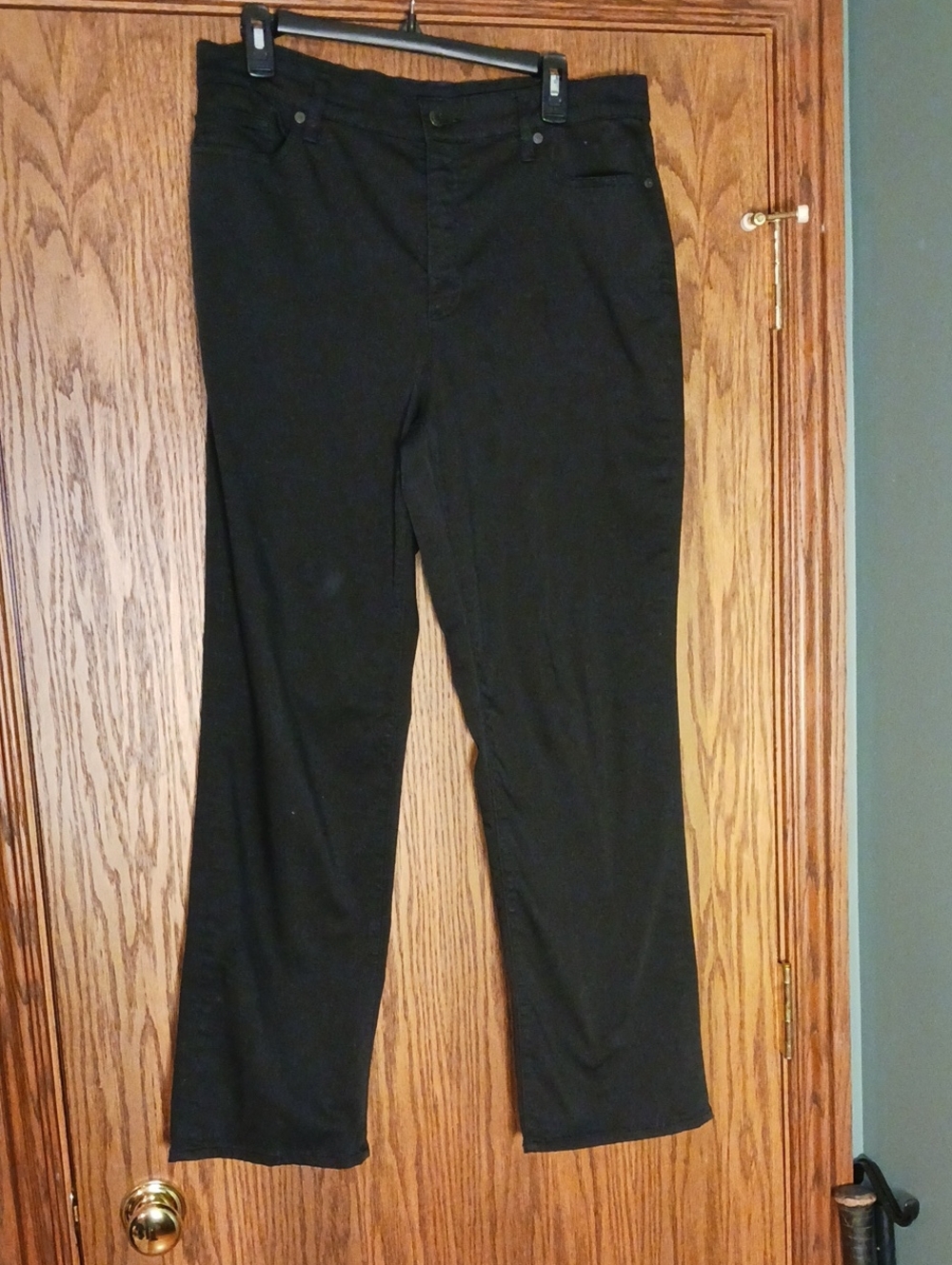 Women's Lands' End Stretch High Rise Straight 5 Pocket Jeans